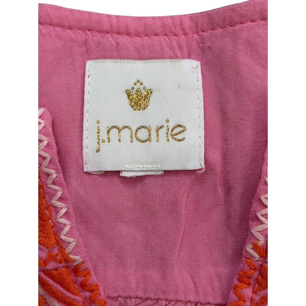 J. Marie Women XS Ember Top Pink Embroidered Peasant Blouse Boho Cotton Oversize - Picture 5 of 8